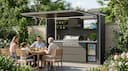 Family outdoor kitchen — cooking with family