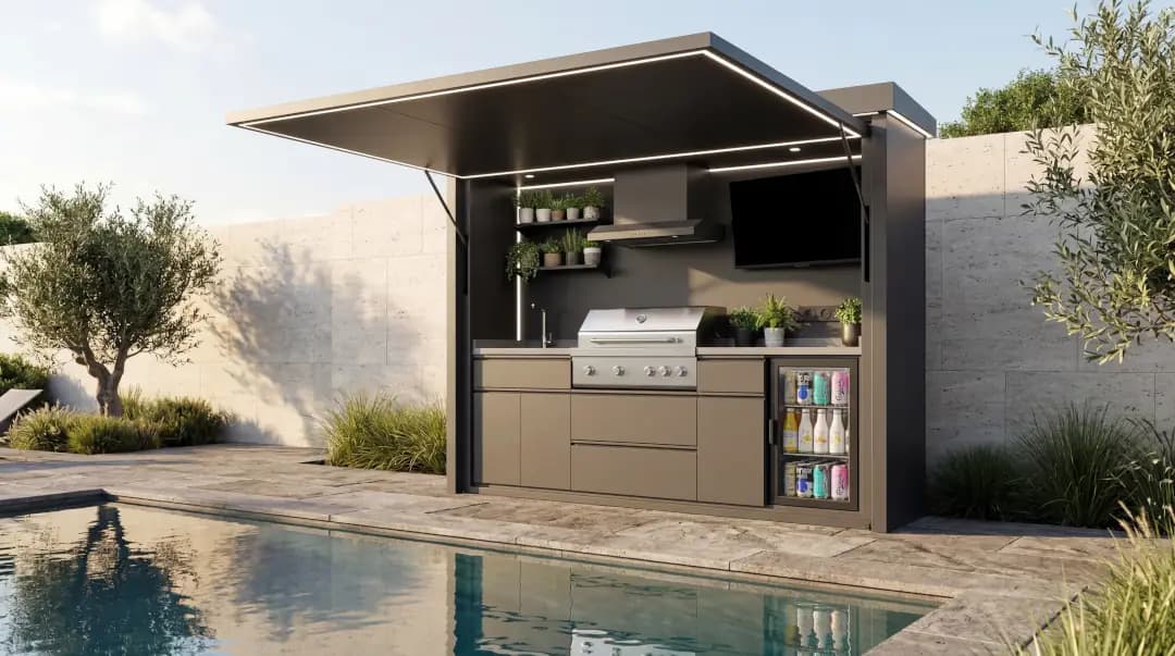 Baxalt outdoor kitchen by the pool