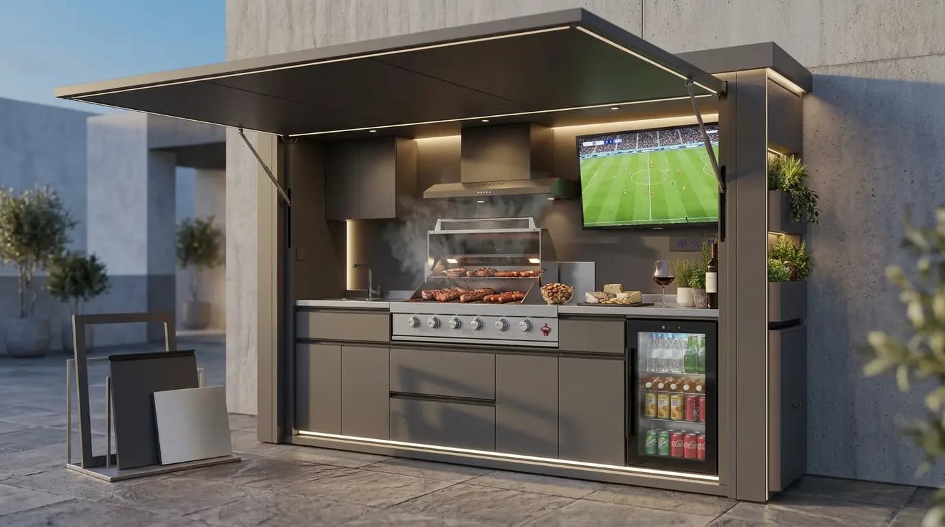 Baxalt outdoor kitchen on a terrace